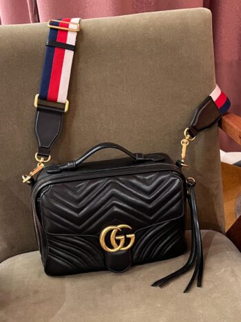 bolsa Gucci GG Marmont Small Top Handle Preta