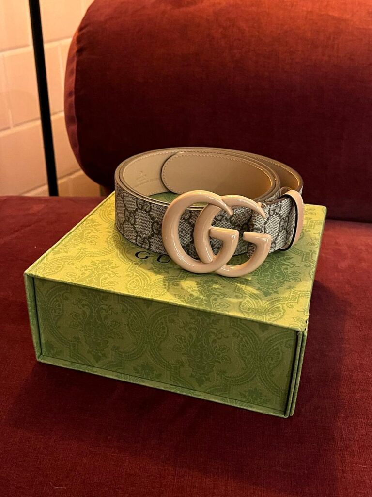 Cinto Gucci GG Supreme Belt Rose