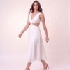 VESTIDO ANIMALE MIDI BORDADO BRANCO | TAM.40