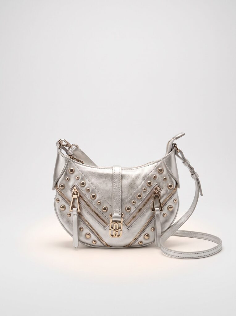 BOLSA SCHUTZ PRATA COM APLICAÇÕES