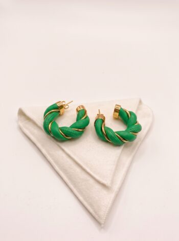Alternative view of BRINCOS ARGOLA BOTTEGA VENETA VERDE E DOURADO