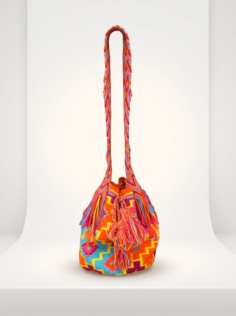 BOLSA BUCKET INDIANA COLORIDA COM FRANJAS E TASSEL