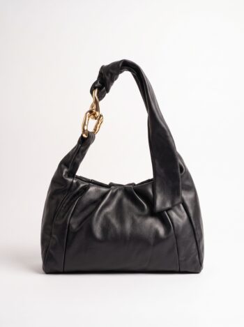 Alternative view of BOLSA SCHUTZ DE OMBRO PRETA COM DETALHE DOURADO