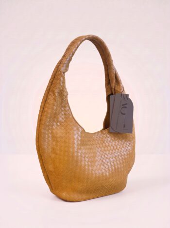 BOLSA HOBO OYA TRESSÊ CARAMELO EM COURO