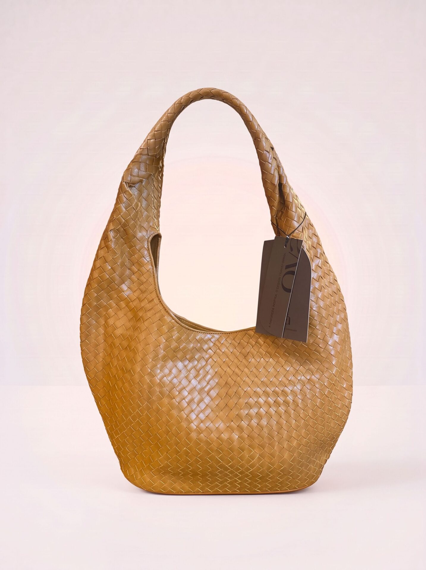 BOLSA HOBO OYA TRESSÊ CARAMELO EM COURO - Imagem 2