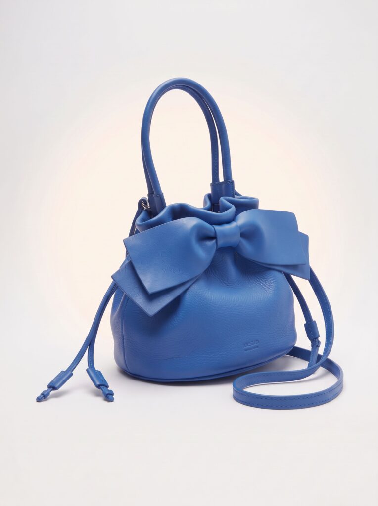 BOLSA AREZZO BUCKET PEQUENA AZUL COM LAÇO
