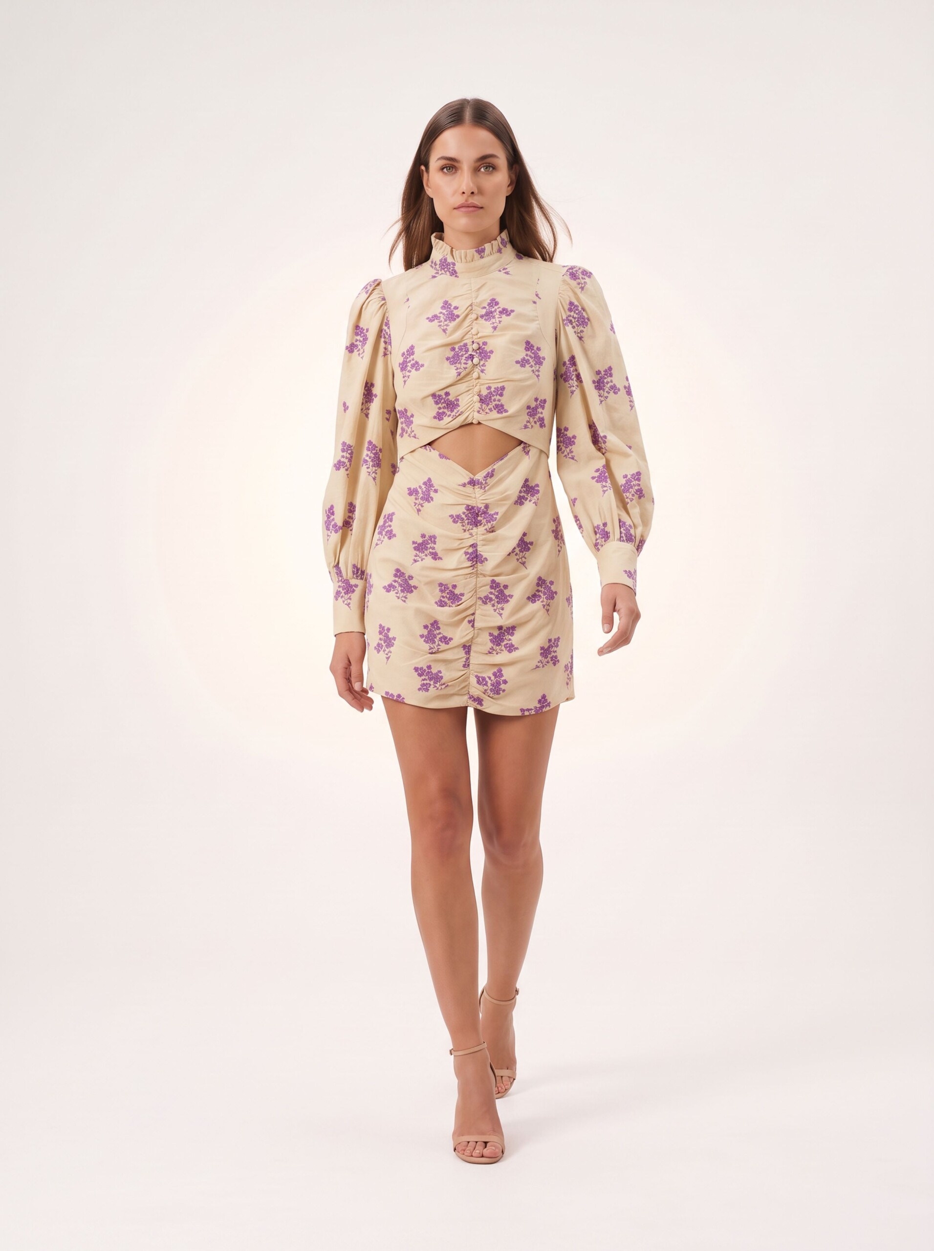 VESTIDO CURTO IORANE COM BORDADOS FLORAIS