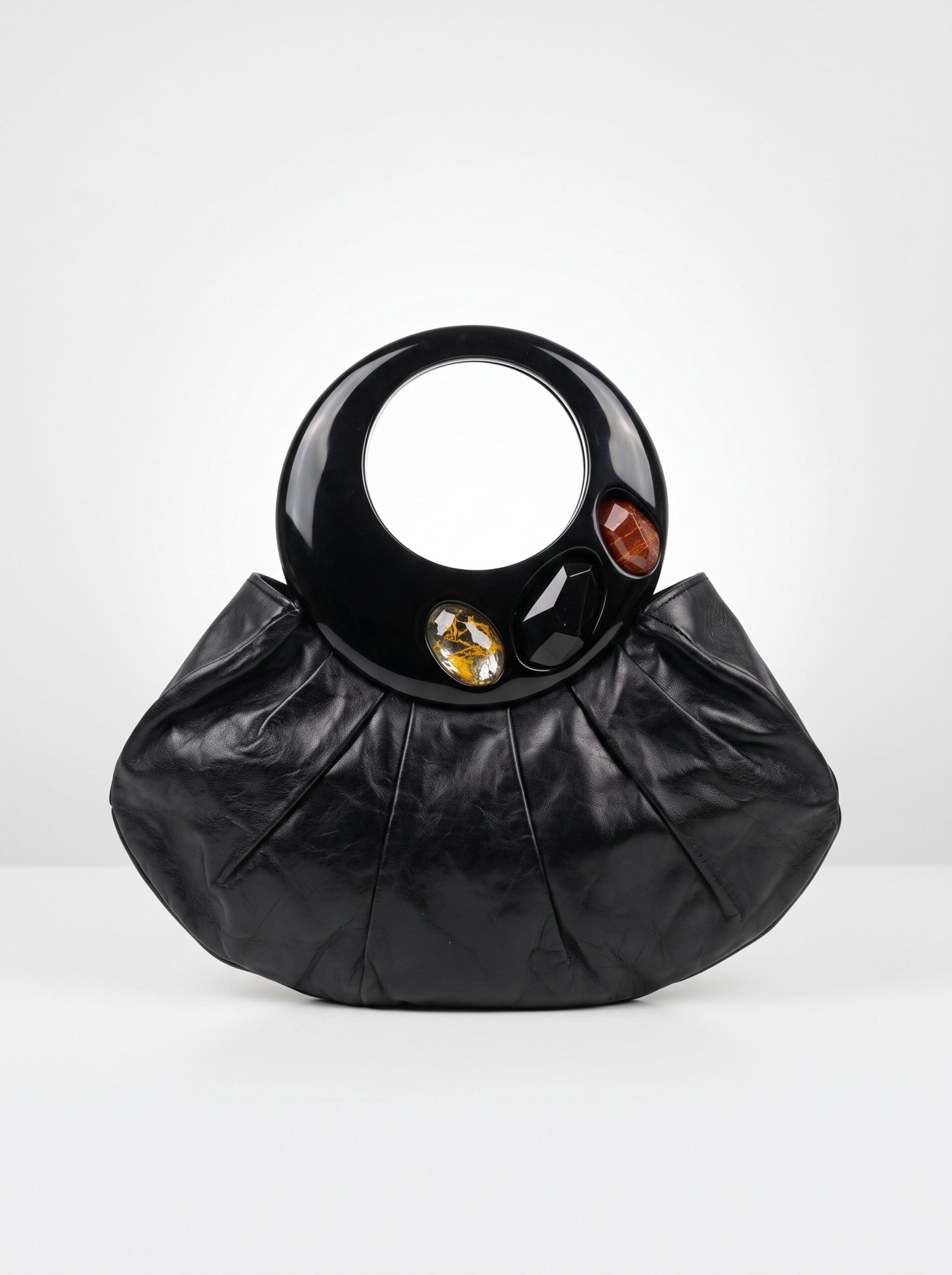 BOLSA VINTAGE SWAROVSKI PRETA COM PEDRARIAS