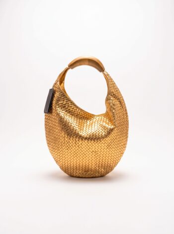 Alternative view of BOLSA HOBO OYA DOURADA COM TRAMA TRESSÊ