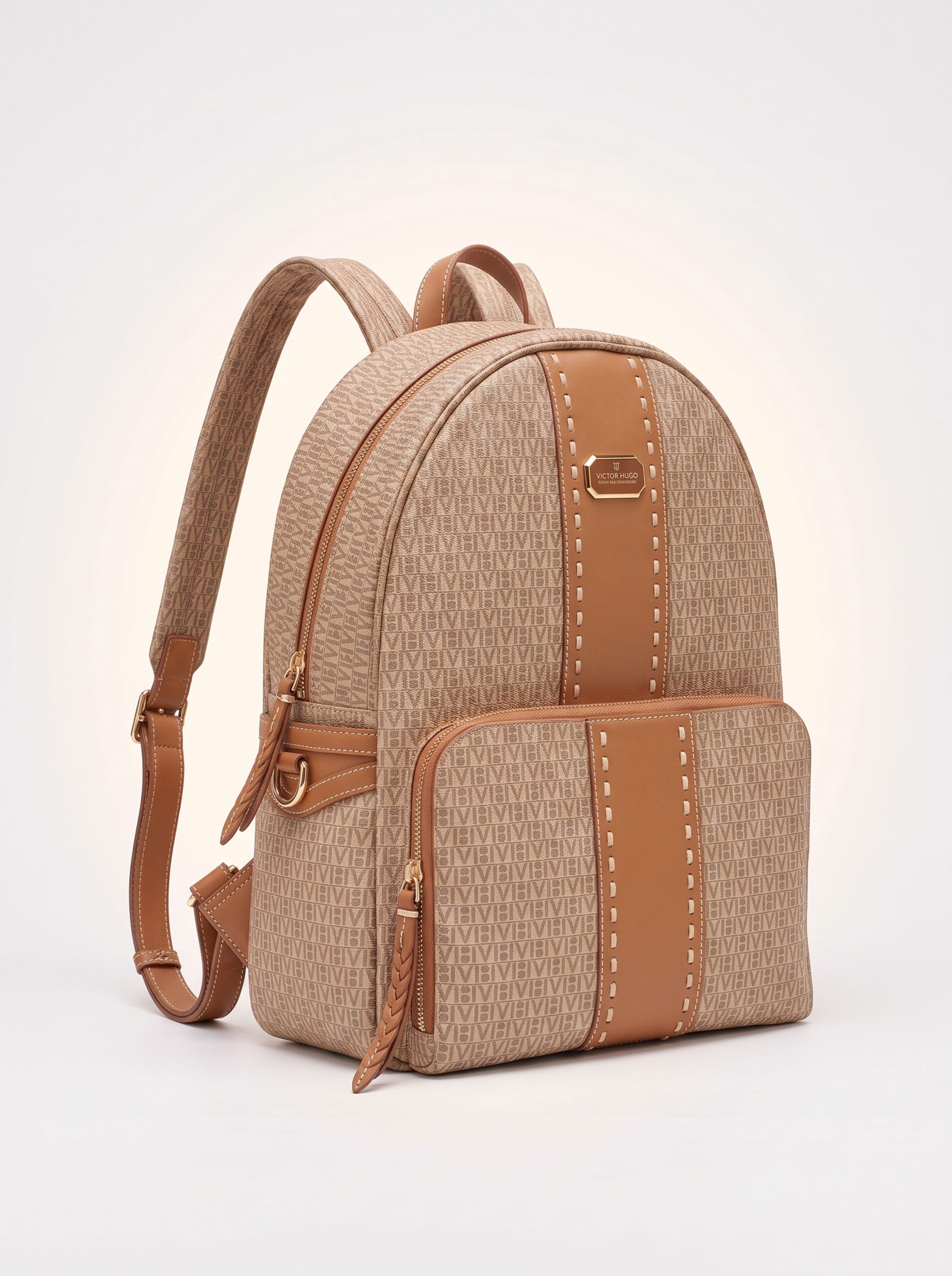 MOCHILA VICTOR HUGO DUCA MONOGRAMA CARAMELO - Imagem 2